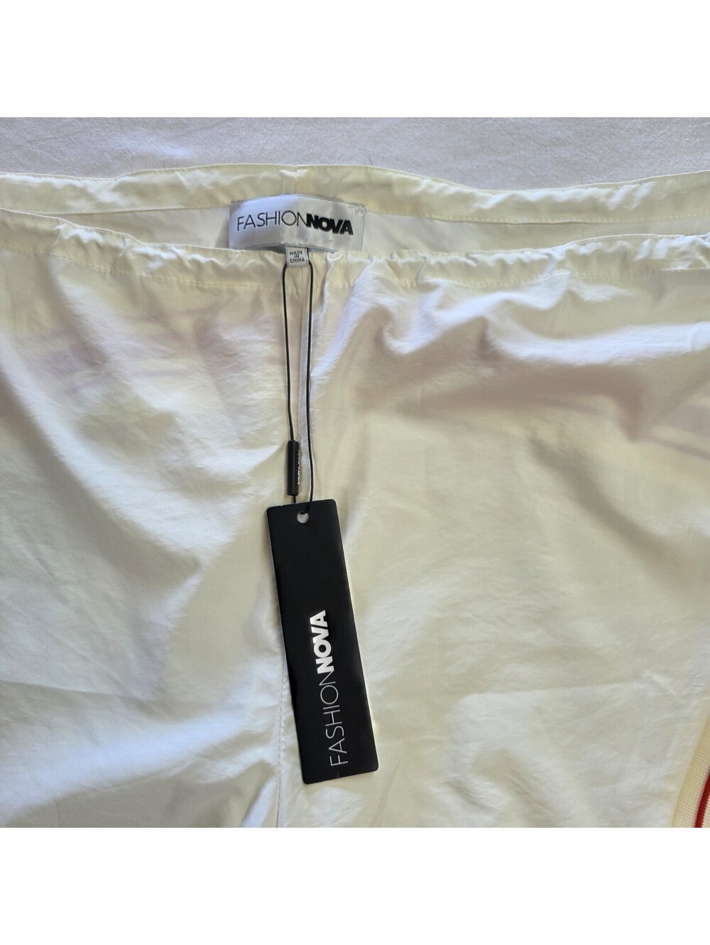 Fashion NOVA Sporty Spice Nylon Pant - Red Stripe White/combo Large - Picture 4 of 11